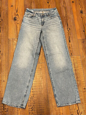 American Eagle Strigid Stovepipe Jeans Size 0 Long Light Wash High Rise